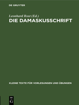 cover image of Die Damaskusschrift